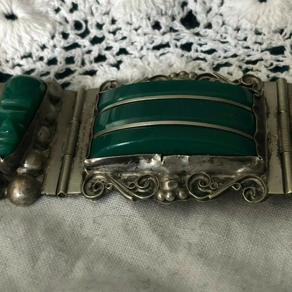 Vintage Signed Mexico 925 Sterling Carved Face - Picture 5 of 7